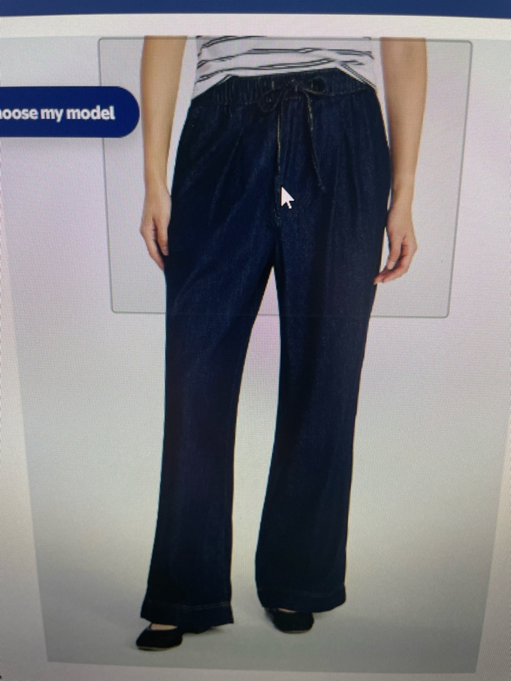 Free Assembly Wide Leg Dark Indigo Drawstring Pants size L (12-14)